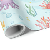 Under the Sea Party Colourful Ocean Creatures Cadeaupapier (Rol Hoek)
