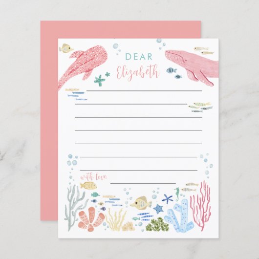 Under The Sea Pink Ocean Animals Time Capsule (Voorkant / Achterkant)