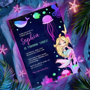 Under The Sea Sparkle Zeemeermin Verjaardagsfeestj Kaart