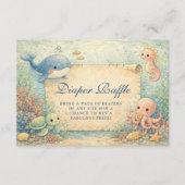 Under the Sea Storybook Baby Shower Diapper Raffle Informatiekaartje (Voorkant)
