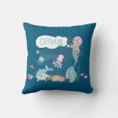 Under the Sea Sweet Mermaid Personalized Kussen (Achterkant)
