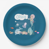 Under the Sea Sweet Mermaid Personalized Papieren Bordje (Voorkant)