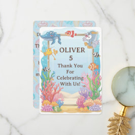 Under the Sea Thank You Card, Oliver Birthday  Bedankkaart
