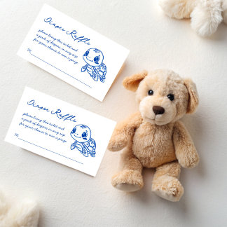 Under the sea turtle baby shower diaper raffle informatiekaartje