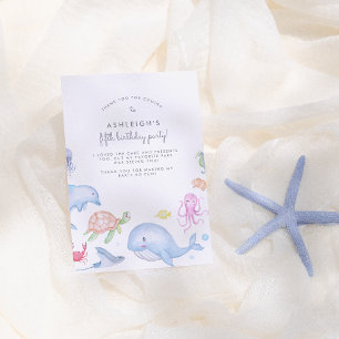 Under The Sea Verjaardagsfeest Dank Je Bedankkaart