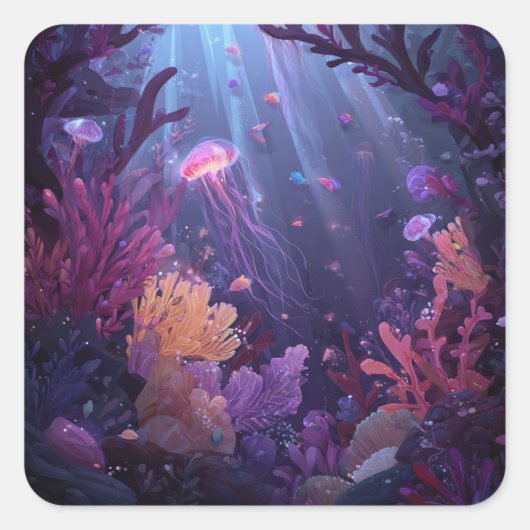 Under The Sea Vierkante Sticker (Voorkant)