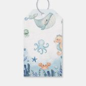 Under the Sea Walvis Octopus Krab Baby Borrel Cadeaulabel (Achterkant)