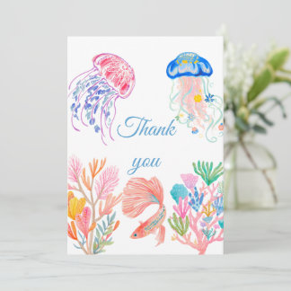Under the Sea Watercolor Baby Shower Bedankkaart