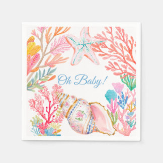 Under the Sea Watercolor Baby Shower Servet