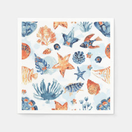 Under the Sea | Watercolor Coral Ocean Animals Servet
