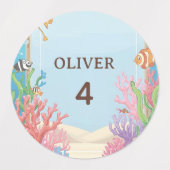 Under the Sea Waterproof Labels, Oliver Name Label (Design 1)