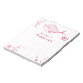Under the sea Whale birthday time capsule message Notitieblok (Linkerzijde)