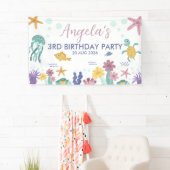 Under The Sea Whimsische Oceaankinderfeestje Spandoek (Insitu)