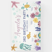 Under The Sea Whimsische Oceaankinderfeestje Spandoek (Verticaal)