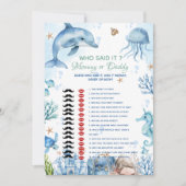 Under the sea who said it Baby shower game Card Kaart (Voorkant)