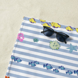 Under the sea with nautical stripes. Customisable Strandlaken