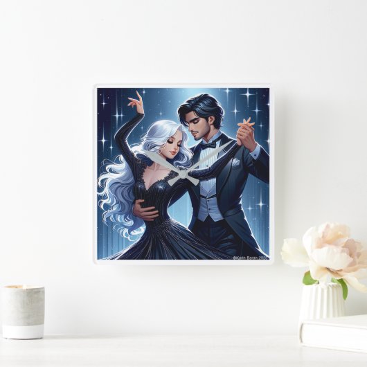 Under The Sky - Romantic Wall Clock Vierkante Klok (Huis)