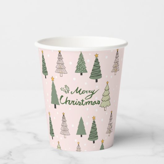 Under the Snowy Trees – Christmas Papieren Bekers (Voorkant)