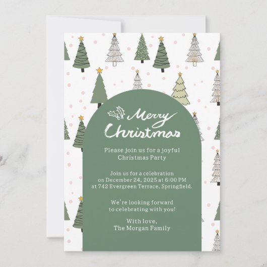 Under the Snowy Trees – Christmas Party Kaart (Voorkant)