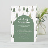 Under the Snowy Trees – Christmas Party Kaart (Staand voorkant)