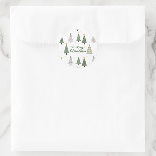 Under the Snowy Trees – Christmas Ronde Sticker (Tas)