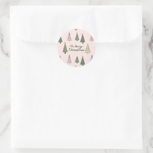 Under the Snowy Trees – Christmas Ronde Sticker (Tas)