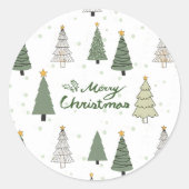 Under the Snowy Trees – Christmas Ronde Sticker (Voorkant)