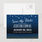 Under the Stars Beach Wedding Bewaar de datum Aankondigingskaart (Voorkant / Achterkant)