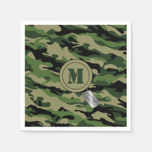 Undercover Camo Camouflage Dogtag Monogrammed Servet