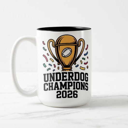 Underdog Champions 2026 Tweekleurige Koffiemok (Links)