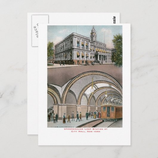 Underground Loop Station in City Hall, New York Briefkaart (Voorkant / Achterkant)