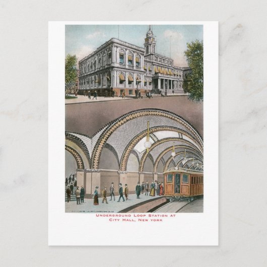 Underground Loop Station in City Hall, New York Briefkaart (Voorkant)