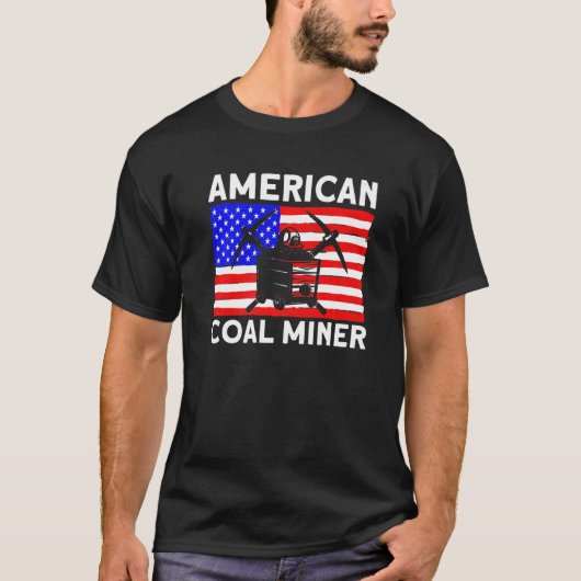 Underground Mining American Coal Miner American Co T-shirt (Voorkant)