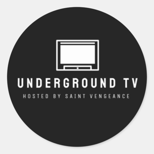 UNDERGROUND TV  RONDE STICKER (Voorkant)