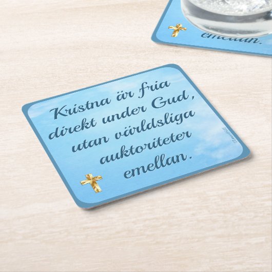 Underlägg — Fri kristen Kartonnen Onderzetters (Schuin)