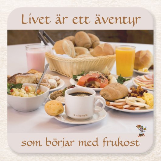 Underlägg — Frukost Kartonnen Onderzetters (Voorkant)