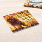 Underlägg — Lejon, sanning Kartonnen Onderzetters (Schuin)