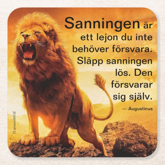 Underlägg — Lejon, sanning Kartonnen Onderzetters (Voorkant)