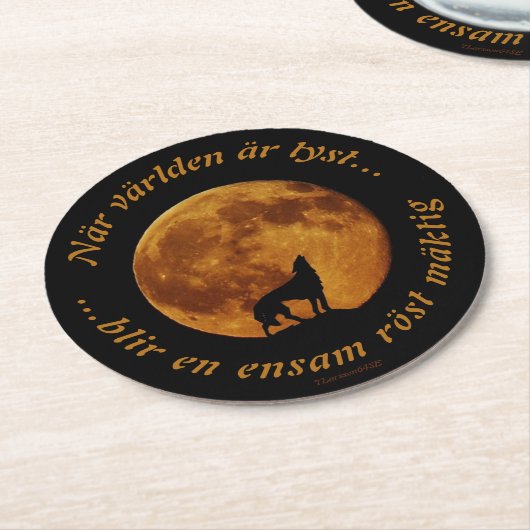 Underlägg — Mäktig röst Ronde Kartonnen Onderzetter (Gebogen)