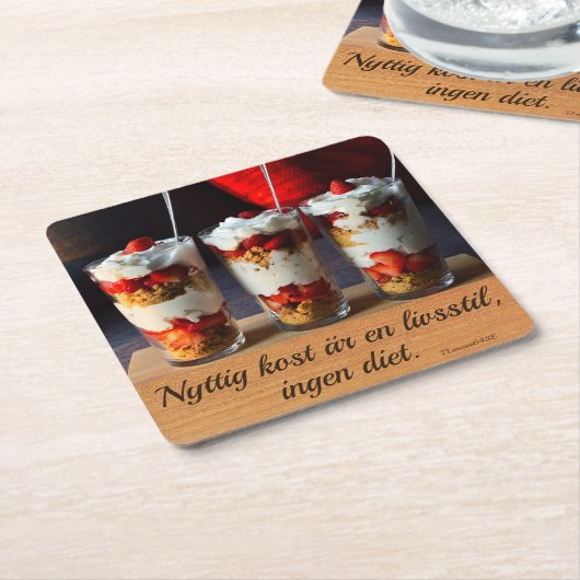 Underlägg — Nyttig kost Kartonnen Onderzetters (Schuin)