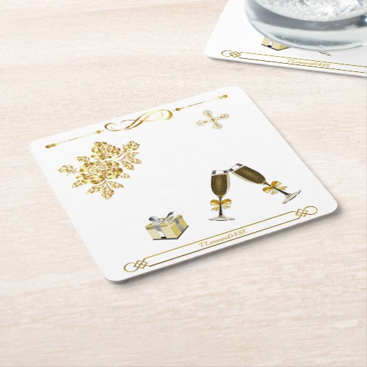 Underlägg — Party Kartonnen Onderzetters (Schuin)