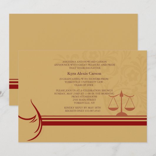 Underscore Law School Afstuderen Notice/ Inv Kaart (Voorkant / Achterkant)