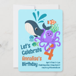 Undersea Aquarium Birthday Invitation Kaart