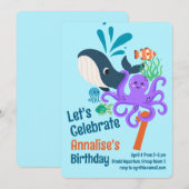 Undersea Aquarium Birthday Invitation Kaart (Voorkant / Achterkant)