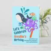 Undersea Aquarium Birthday Invitation Kaart (Staand voorkant)