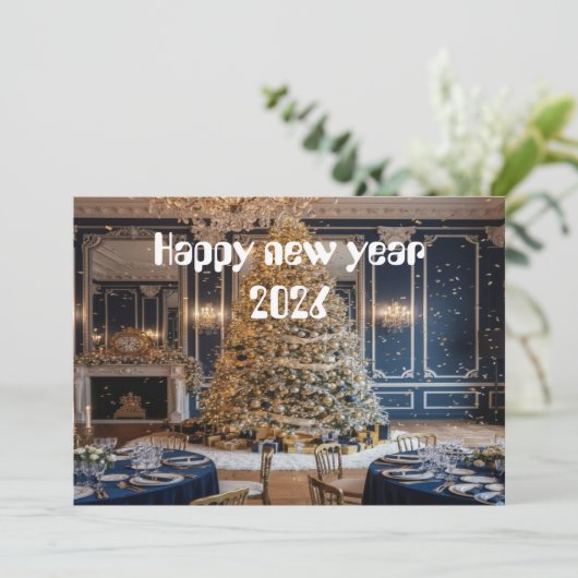 Understated New Year Elegance Card Bedankkaart (Staand voorkant)