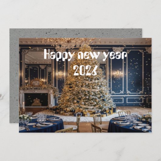 Understated New Year Elegance Card Bedankkaart (Voorkant / Achterkant)