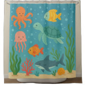 Underwater Adventure | Cute Sea Creatures Shower C Douchegordijn (Voorkant)