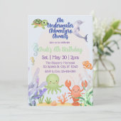 Underwater Adventure, Watercolor Birthday  Kaart (Staand voorkant)