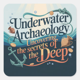 Underwater Archaeology  of uncovering the secrets  Vierkante Sticker